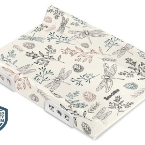Stiffened Changing Pad with Safety System– BOTANICAL BEIGE 70 cm