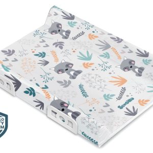 Stiffened Changing Pad with Safety System– FOREST RACCOON PLATINUM 70 cm