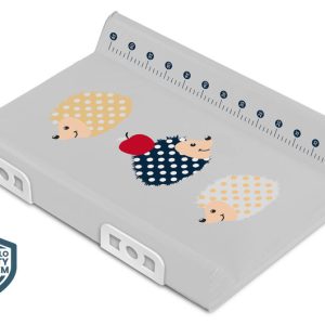 Stiffened Changing Pad WITH SAFETY SYSTEM - HEDGEHOGS GREY