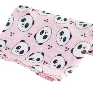 0306 BAMBOO DIAPER 30X30 PANDA PINK