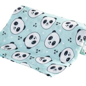 0310 BAMBOO DIAPER 75X75 PANDA MINT