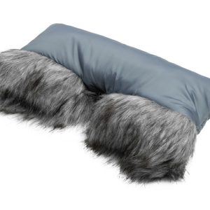 Muff with faux fur GRAPHITE