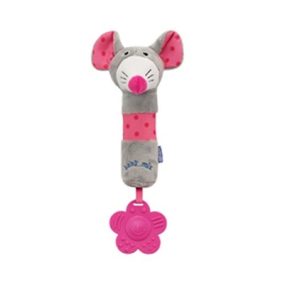 48960 RATTLE TOY PINK PLUSH MICE - SQUEAKER