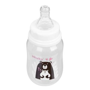 A0004 BOTTLE 125ML BEAR WHITE-BLACK