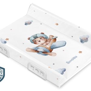 Stiffened Changing Pad WITH SAFETY SYSTEM - SKY AEROPPLANE WITH TEDDY 70 cm