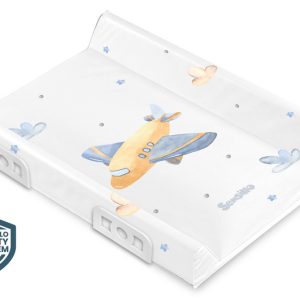 Stiffened Changing Pad WITH SAFETY SYSTEM - SKY AEROPLANE YELLOW 70 cm