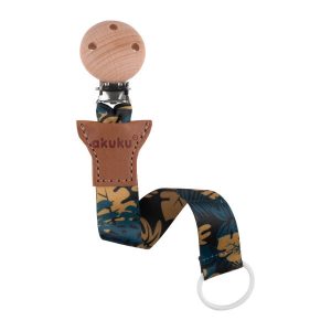 A0583 Soother band with clip, Leafs