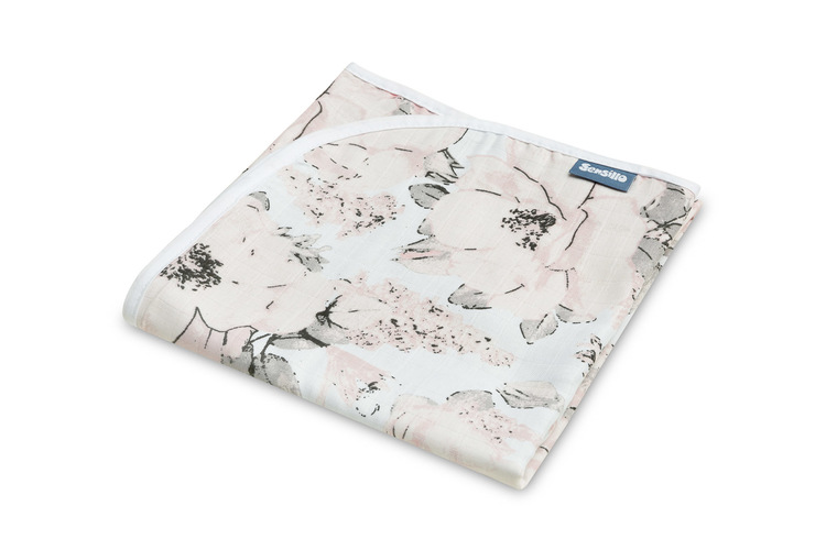 MUSLIN BLANKET PEONY / ASH 80x100cm