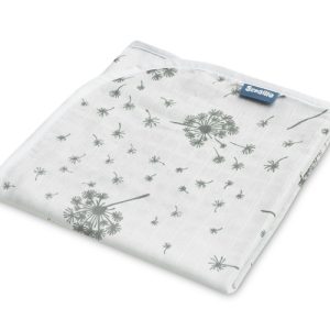 MUSLIN BLANKET DANDELIONS / ASH 80x100cm