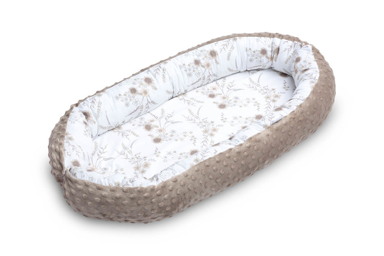 BABY NEST MINKY 70x30 LIGHT BROWN EMBROIDERY