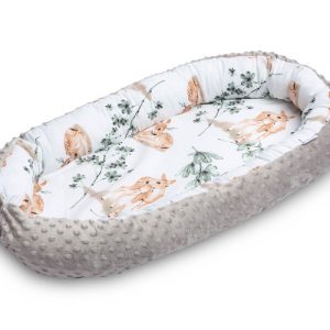 BABY NEST MINKY 70x30 SILVER FAWNS