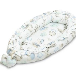 BABY NEST VELVET 80X45 STROLL BLUE