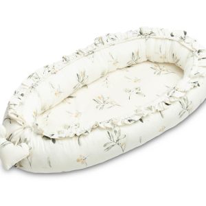 BABY NEST VELVET 80X45 OLIVE CREAMY