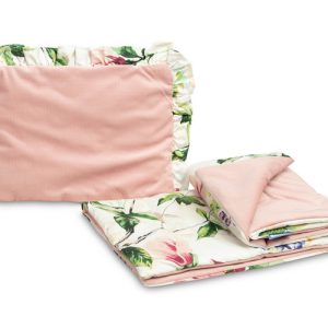 VELVET TROLLEY SET WITH FLOUNCE MAGNOLIA PINK