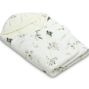VELVET CARRY-COT SWADDLE BLANKET XL OLIVE CREAMY