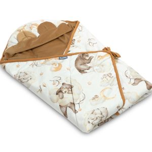 VELVET CARRY-COT SWADDLE BLANKET XL DREAM BEIGE