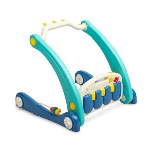2IN1 WALKER WITH MUSIC MAT BLUE