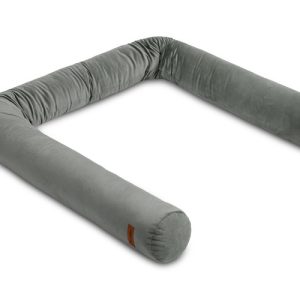 COT BUMPER ROLLER VELVET GREY