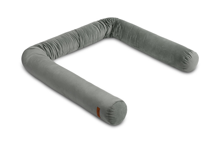 COT BUMPER ROLLER VELVET GREY