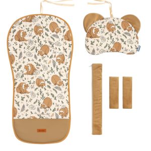 DELUXE VELVET STROLLER INSERT - BUNNY AND BEAR