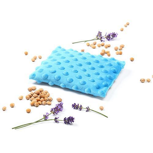 796/03 HOT WATER BOTTLE WITH CHERRY SEEDS BLUE