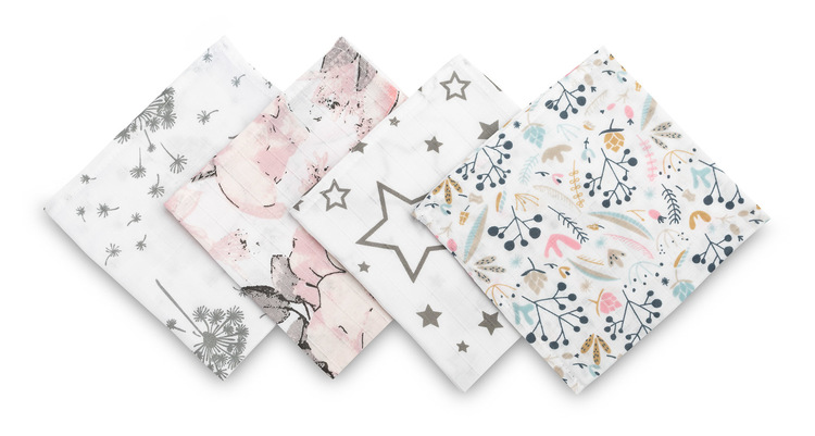 Spit up diaper 4 pieces packaging – pink