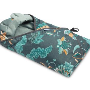 Velvet carry-cot swaddle blanket – PARADISE EMERALD