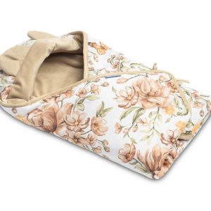 Velvet carry-cot swaddle blanket – SQUARE BEIGE