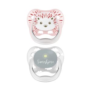 PV12014 PreVent PRINTED SHIELD Pacifier - Stage 1, Girl Animal Faces, 2-Pack