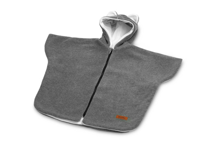 CAR SEAT PONCHO GREY MELANGE / WHITE