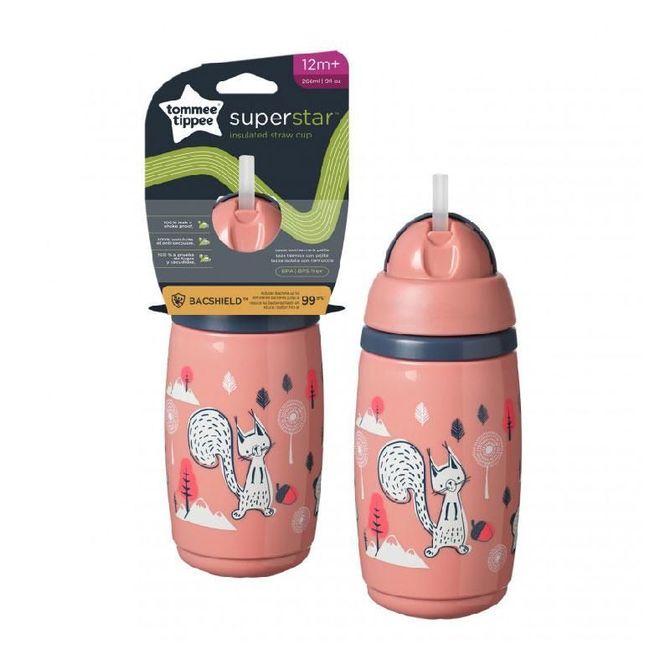 478252 STRAW BOTTLE GIRL 266 ML PINK