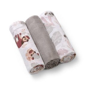 348/10 MUSLIN DIAPERS, 3 PCS, GRAY
