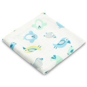 BAMBOO DIAPER - BLUE BIRDS 75x75