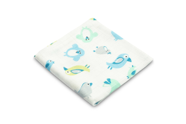 BAMBOO DIAPER - BLUE BIRDS 75x75