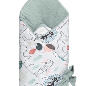 BABY NEST CONE WRAP EMERALD HEDGEHOGS 75x75