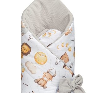 BABY NEST CONE WRAP GREY ZODIAC 75x75
