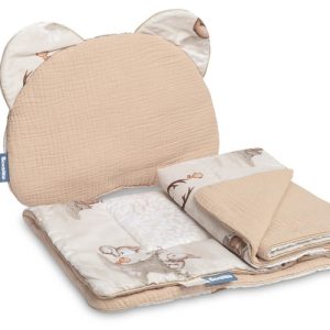 MUSLIN PUSHCHAIR SET - BROWN COPS