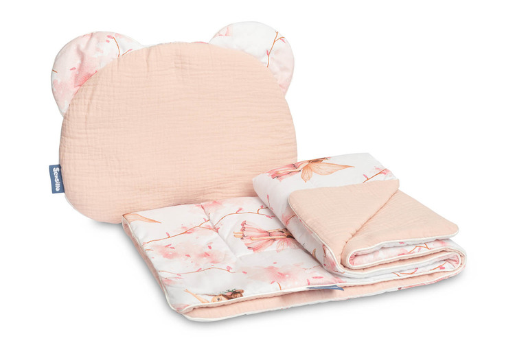 MUSLIN PUSHCHAIR SET - FAIRY PINK