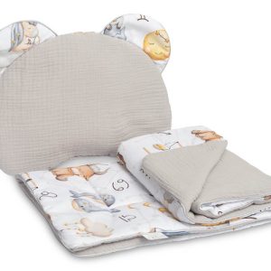 MUSLIN PUSHCHAIR SET - ZODIAC GREY