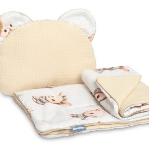 MUSLIN PUSHCHAIR SET - BEIGE BUNNY