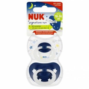 8778 SIGNATURE NIGHT SILICONE pacifier 18-36 2PCS/BOX 539439, 177166