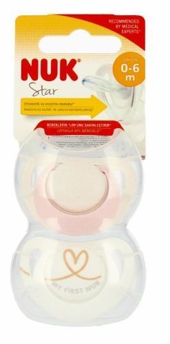 0284 STAR SILICONE pacifier 0-6 2PCS/BOX 537207, 730713