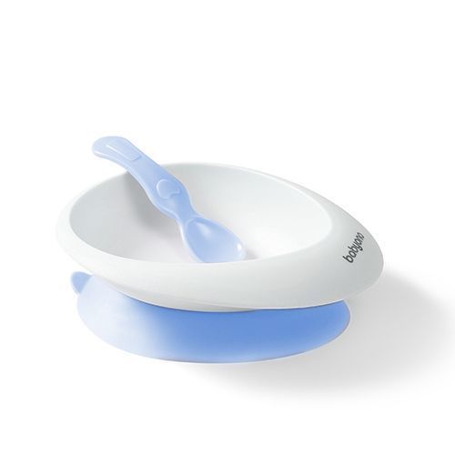 1077/04 Suction bowl with spoon blue