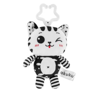 A0658 PENDANT PLUSH CAT WHITE AND BLACK