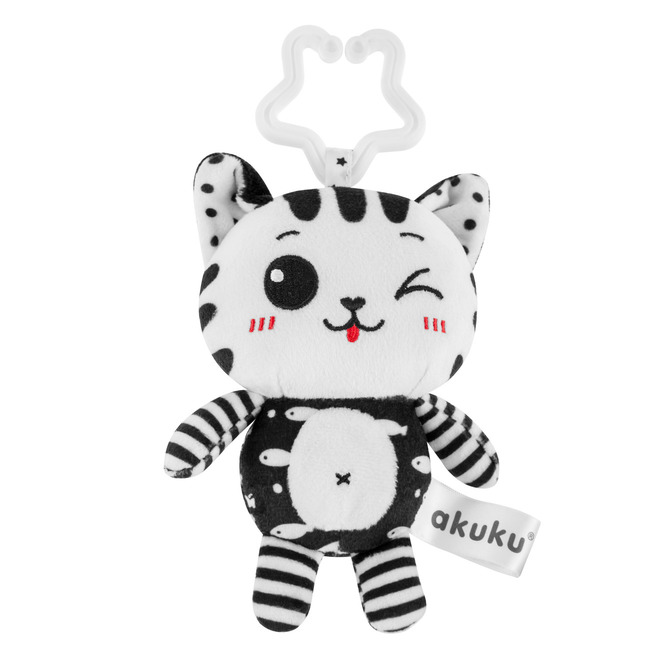 A0658 PENDANT PLUSH CAT WHITE AND BLACK