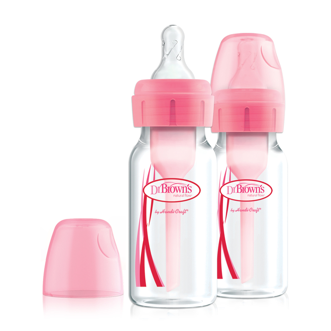 SB42305 4 oz/120 ml PP Narrow Options+ Bottle - Pink, 2-Pack