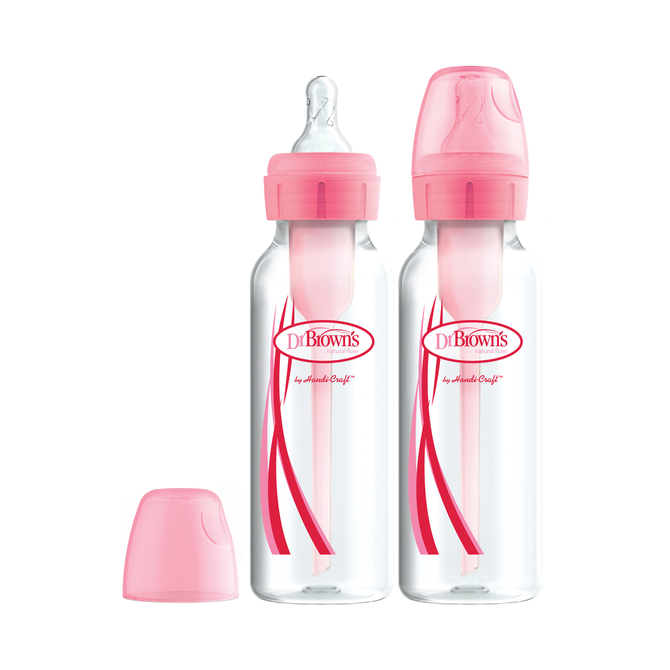 SB82305 8 oz/250 ml PP Narrow Options+ Bottle - Pink, 2-Pack