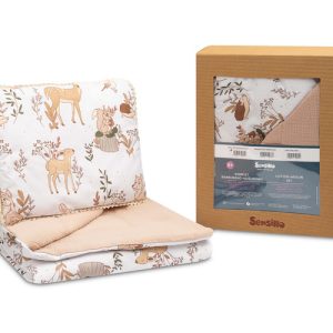COTTON-MUSLIN SET PACK. THE WOLF AND FRIENDS BEIGE