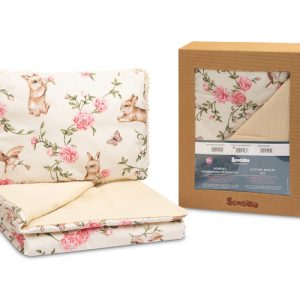 COTTON-MUSLIN SET PACK. ROMANTIC GARDEN ECRU