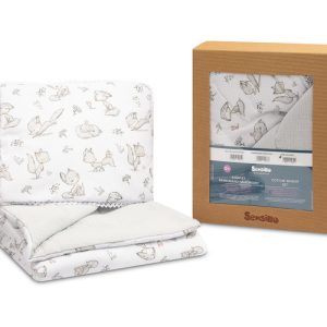 COTTON-MUSLIN SET PACK. FOREST FOXES GRAY